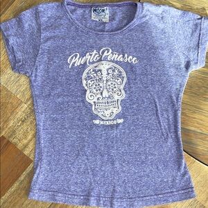 3 for $15 Purple Kids Tee with Sugar Skull Graphic